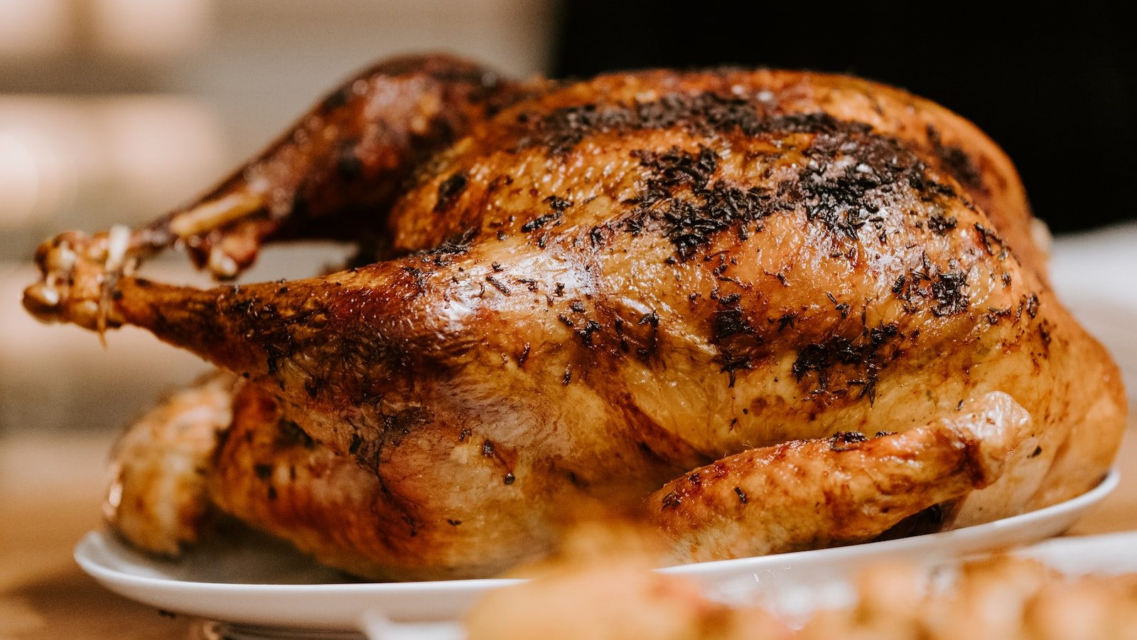 roasted chicken on white ceramic plate